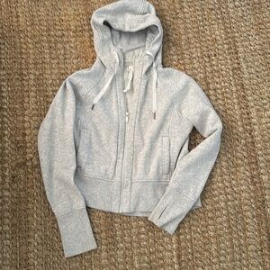 Lululemon Athletica Light Gray Zip-Up Hoodie sweatshirt size 4